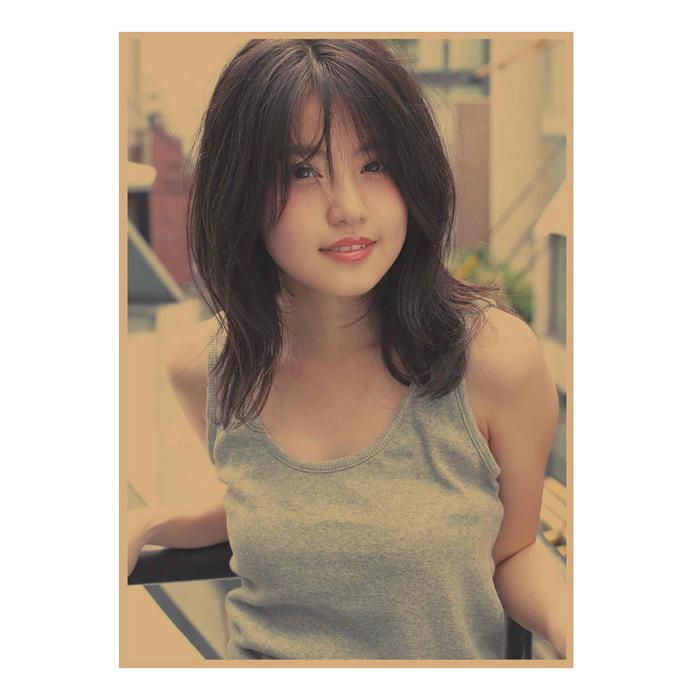 Mio Imada Retro Kraft Paper Poster - Japanese Beauty Wall Art Mural