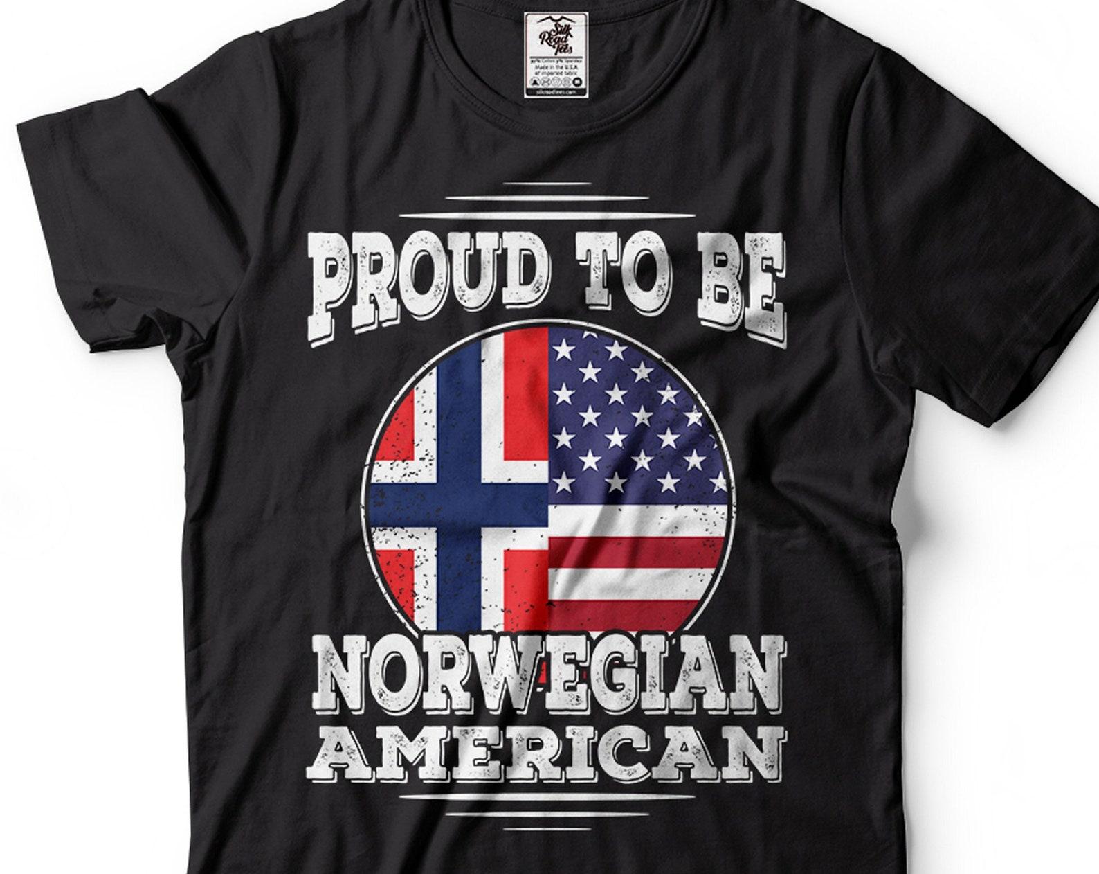 Norwegian American Pride T-Shirt: Norway USA Flag Tee 4XL