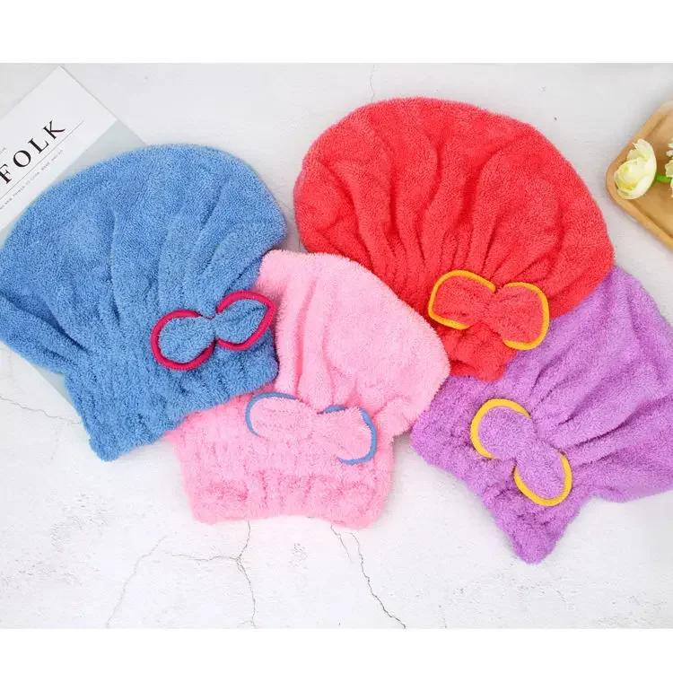 Absorbent Quickly hair drying shower cap turban towel Microfiber hair towel Bathroom Products for Women Girls Ladies