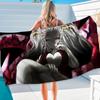 Demon Slayer Daki Hippie Beach Towel Cartoon Cute Summer Kids Large Bath Pool Beach Towel Absorbent for Swimming Travel