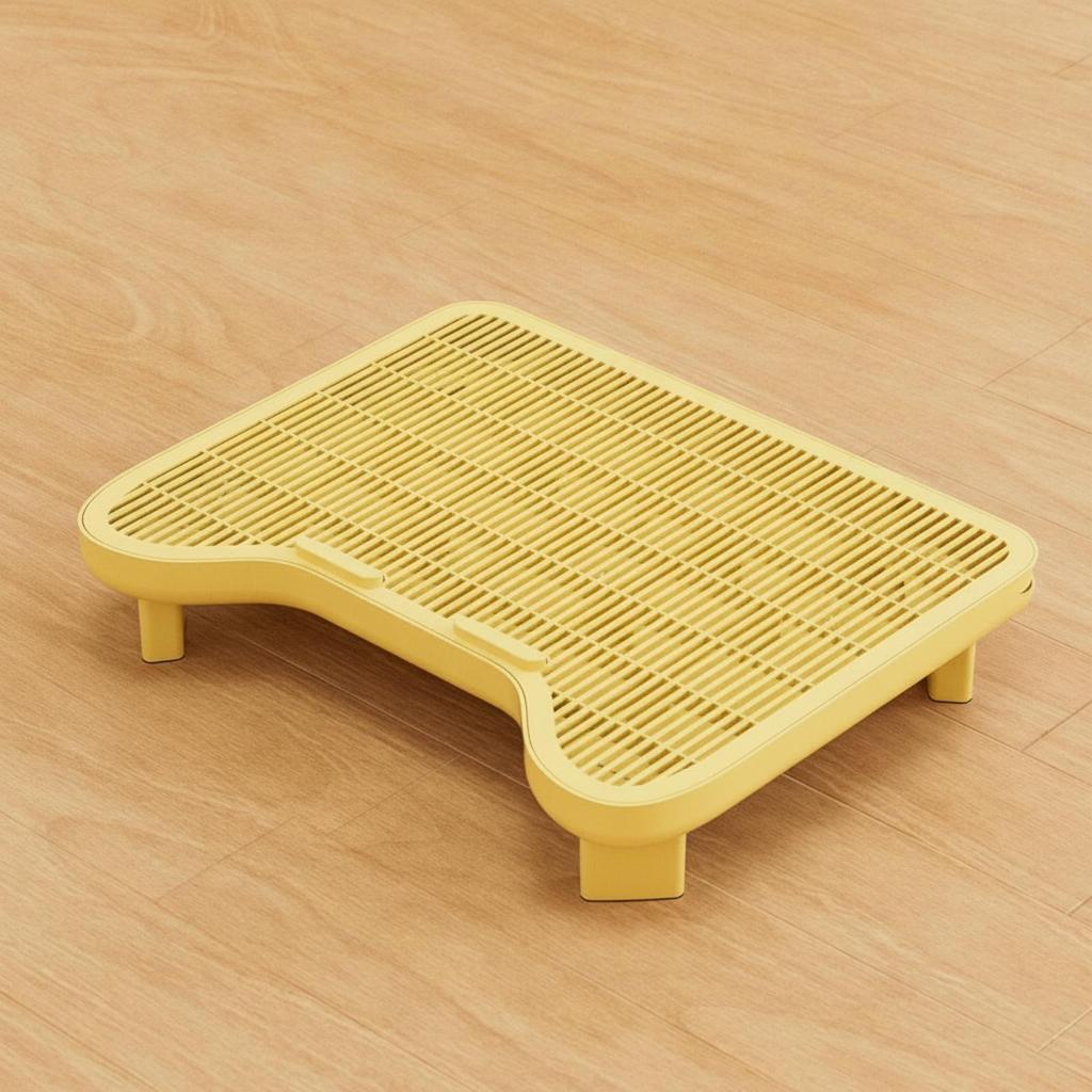Cat Litter Tray with Grid Box Step Sand Control for Cats