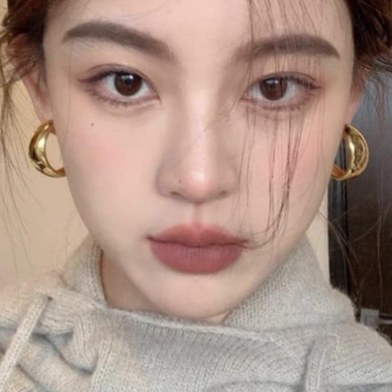 European and American minimalist personality large earrings metal feel mirror studs trendy temperament simple earrings new earrings