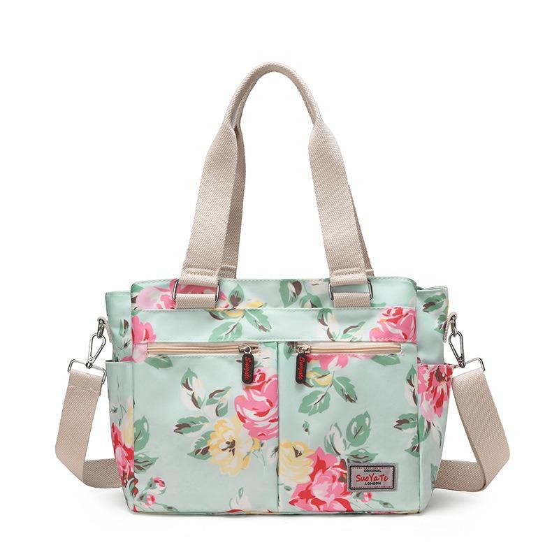 Fashion printing personalized oblique span women's bag simple and elegant shoulder bag large capacity portable go out canvas handbag