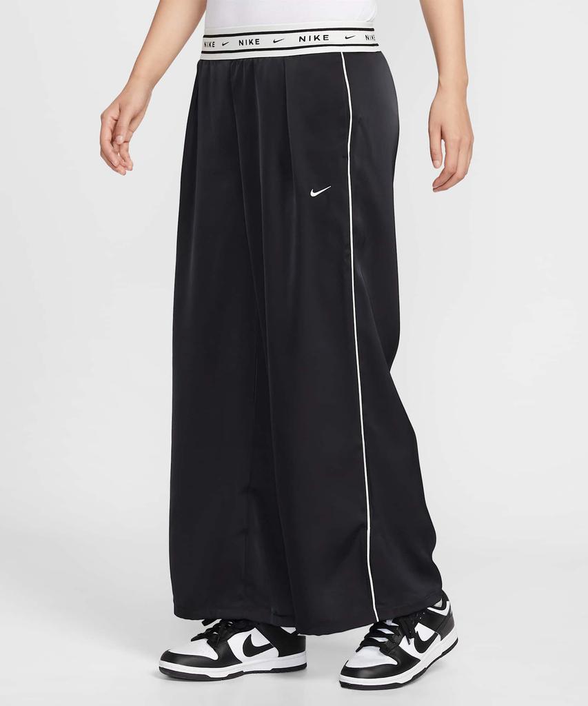 NIKE Sportswear Loose Fit Mid-Rise Satin Pants W - Black:Sale / Ih1327-010