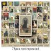 78 INS Novelty Cartoon Cute Kawaii Cat Tarot Card Stickers PVC Waterproof Stickers Decals For Kids Boys Girls Toys Gifts