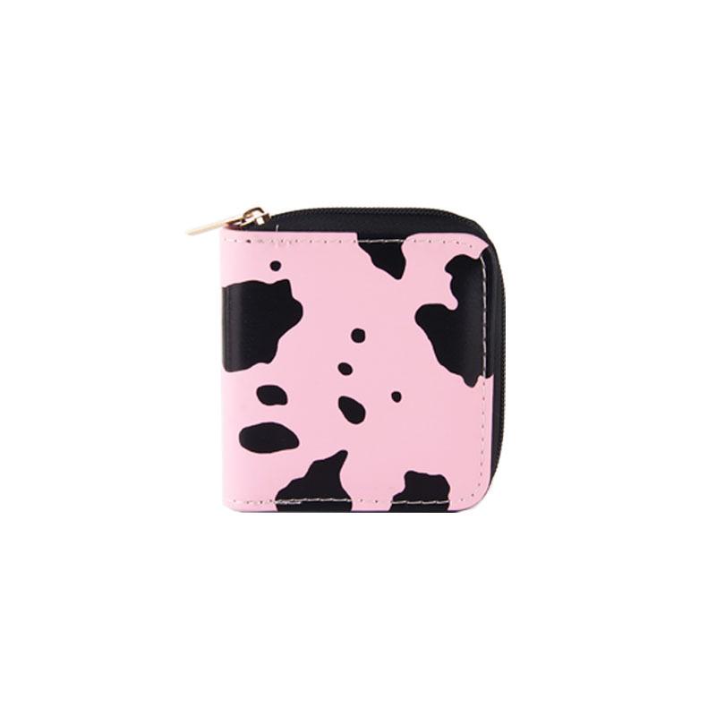 Kindergeldbörse Kuhmuster kurzer Reißverschluss kleine Geldbörse X Geldbörse Clutch Tasche