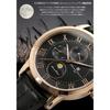 Salvatore Mara Watch Moon Phase Multi Calendar 5 ATM Water Resistant Business Formal Men's Leather Belt Limited Model Black Pink Gold SM21106-PGBK