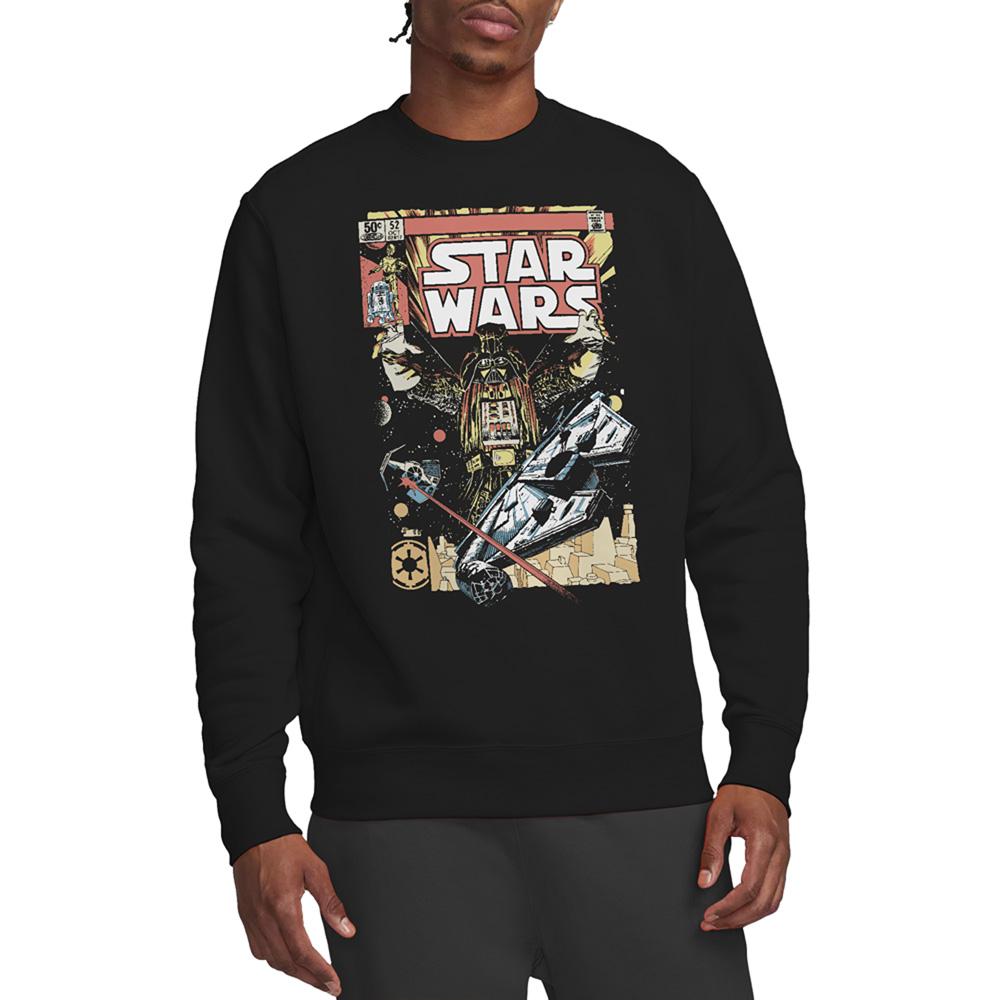 Star Wars Unisex Adult Falcon Darth Vader Retro Comic Sweatshirt