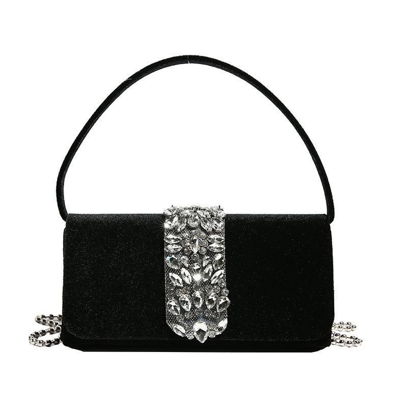 Borsa Luminosa Donna Strass Cena All-match Matrimonio Borsa a Mano Nicchia Monospalla Cross-body