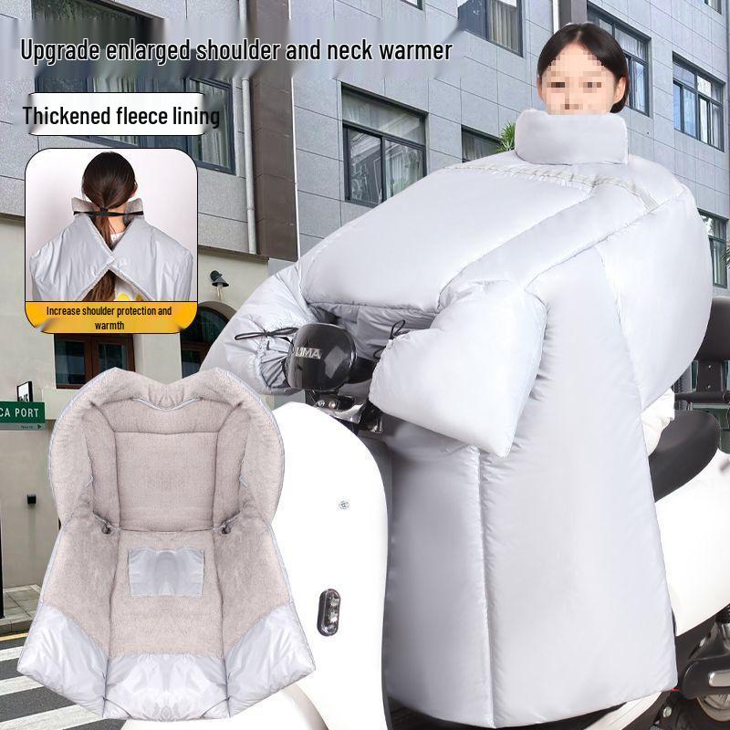 Thickened Fleece-Lined Electric Vehicle & Motorcycle Winter Windshield Quilt: Waterproof, Windproof, Extra Thick, Cold-Proof.