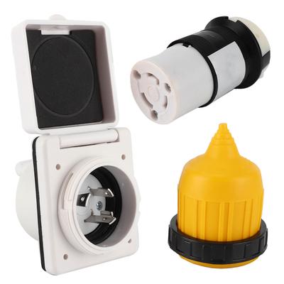 3 stücke 30 AMP RV Power Inlet Kit Kabel Ende Stecker Twist Lock UNS Stecker mit Wasserdichte Abdeckung
