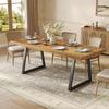 Industrial Dining Table for 4-6 People, 160cm Rectangular Solid Wood Kitchen Table with Sturdy Metal Legs, Ideal for Dining Room