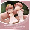 EXCEART 10 Pairs Doll Ornaments Lover Figurine Mini Figures Wedding Bride Groom Figurines Miniatures Bridal Bride Cake Decor PVC Boy Girl Modeling