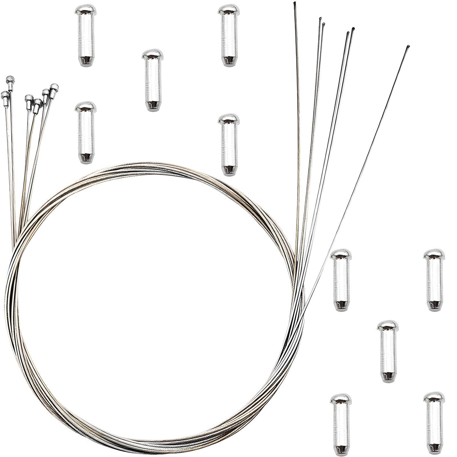 

Трос тормоза велосипеда внутренний, CTRICALVER 6 тормозных тросов, Тормозная линия серебристая нержавеющая сталь прочная длина 1,7 м велосипедные запчасти для шоссейных велосипедов