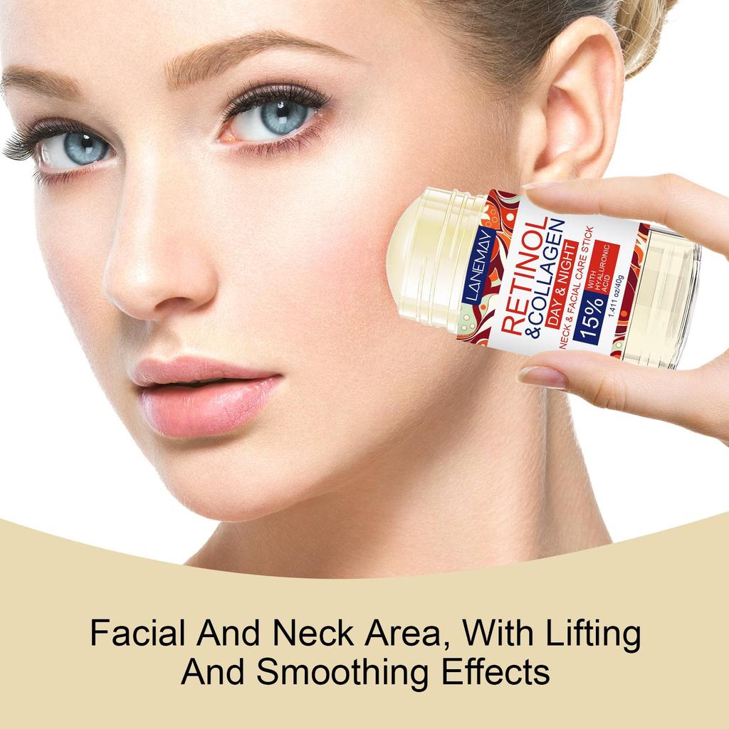 Retinol & Collagen Neck & Facial Care Stick-Tightening Facial And Neck Area Skin-Deep Nourishing-Suitable For All Skin Types, 40g