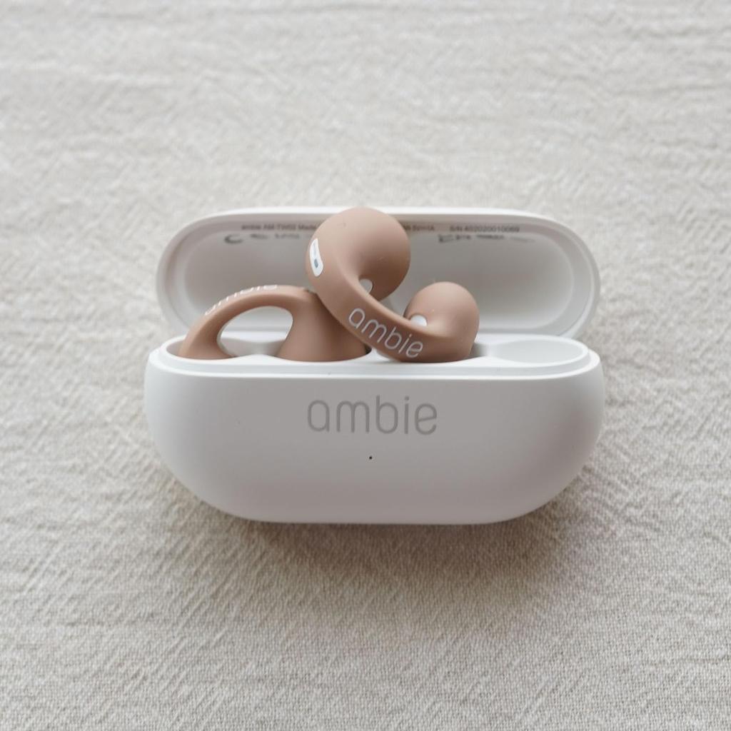 ambie sound earcuffs Starter Set main unit x interchangeable true wireless Bluetooth with AM-TW02 (WHITE Latte) Open-ear, easy-to-listen-to, covers,
