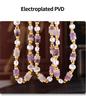 Qiong Yao French Retro Necklace with Natural Stone, Shell Beads, and Purple Crystal Titanium Steel