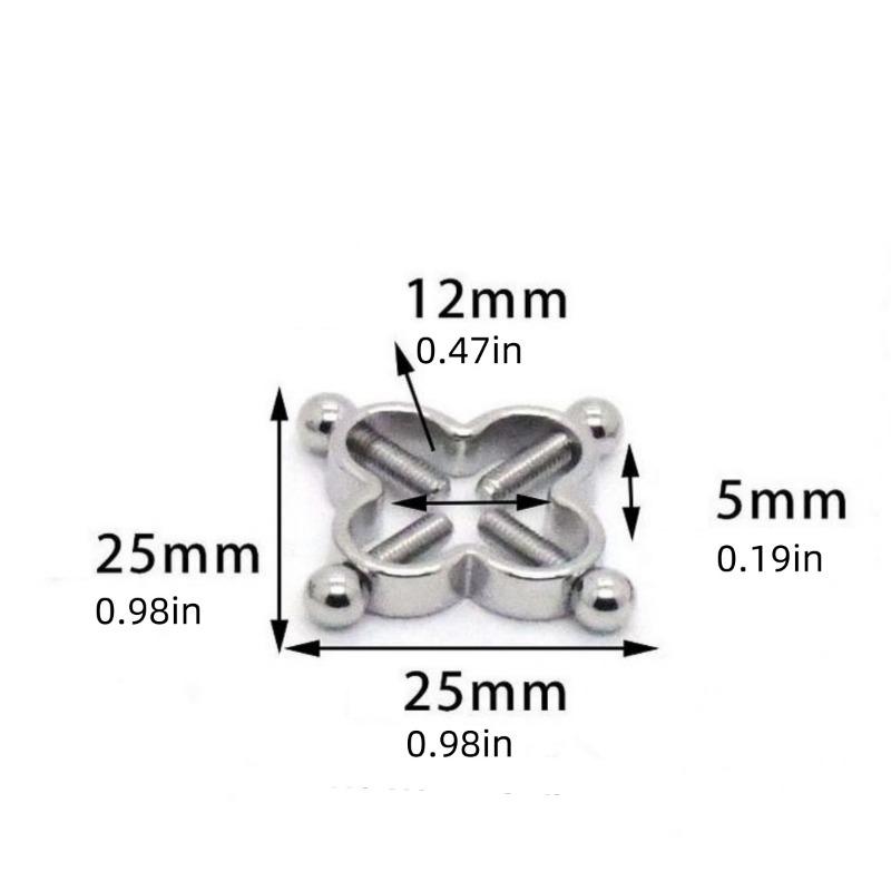 2Pcs Stainless Steel Clamps Body Jewelry Clover Rings Clips
