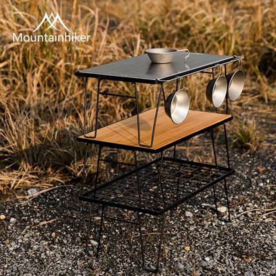 Mountain Guest Lightweight Foldable Camping Table - Portable Steel Mesh Multifunctional for BBQ & Picnic