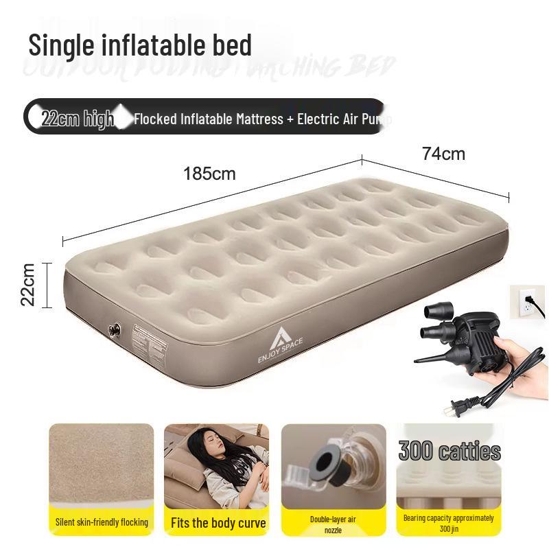 Double Flocked Inflatable Camping Mat & Sofa