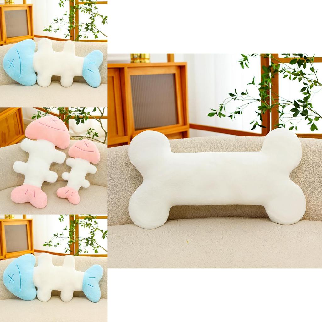 Plush Fish Bone Pillow With Soft Pp Cotton Filling For Kids And Adults