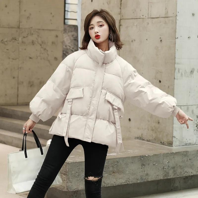 Damen Daunenmantel Winter Dicke Jacke Koreanische Version Locker Niedlich Ins Hongkong Wind Brot Kleidung Kurzer Abschnitt Baumwolljacke