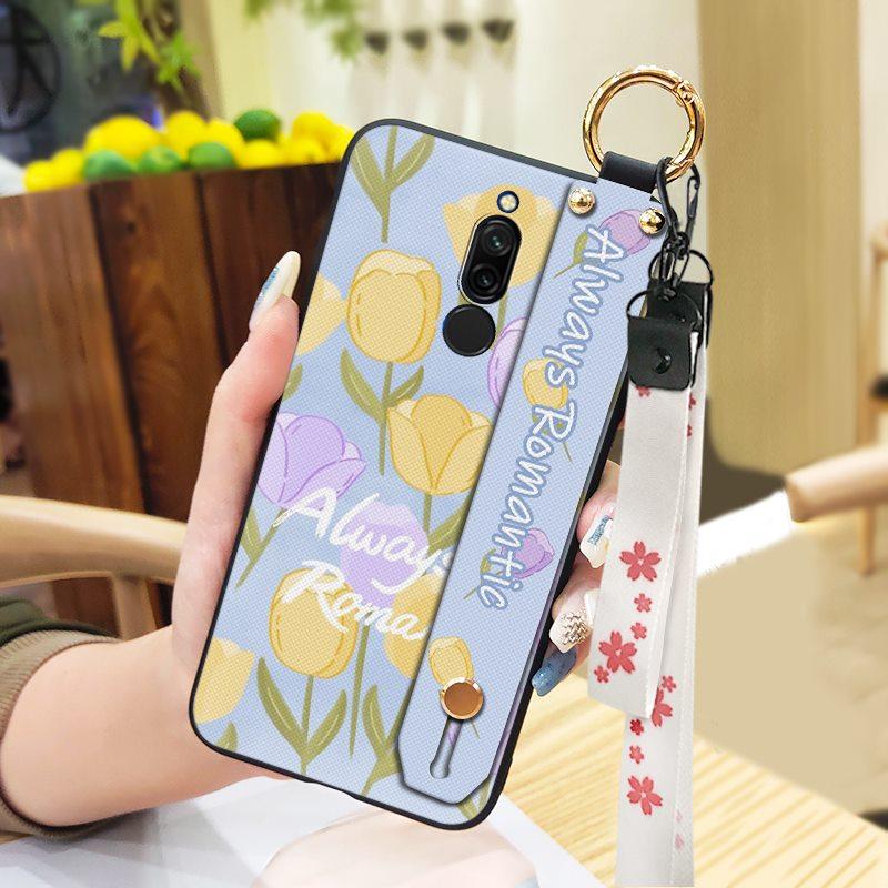 Soft case Lanyard Phone Case For Xiaomi Redmi 8 Ring Anti-dust Wristband Fashion Design Phone Holder Protective Silicone