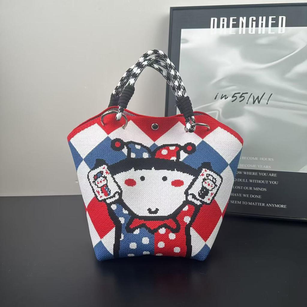 Niche Design Vegetable Basket Handbag High-end Knitted Bag Casual Versatile Large-capacity Woven Bag