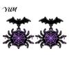 Alternative Fashion Earrings 1 Pair Halloween Theme Acrylic for Women, Gothic Pink Spider Flame Pattern Drop Dangle Earrings, Spooky Holiday