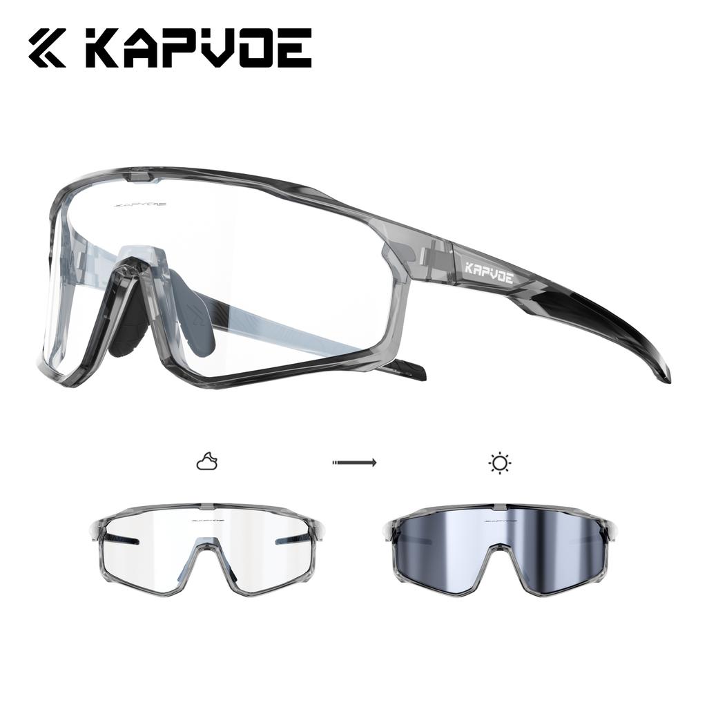 Kapvoe Photochromic Cycling Sunglasses for Men Glasses MTB Bike Road Bicycle Sports Protection Goggles UV400 Hiking Eyewear
