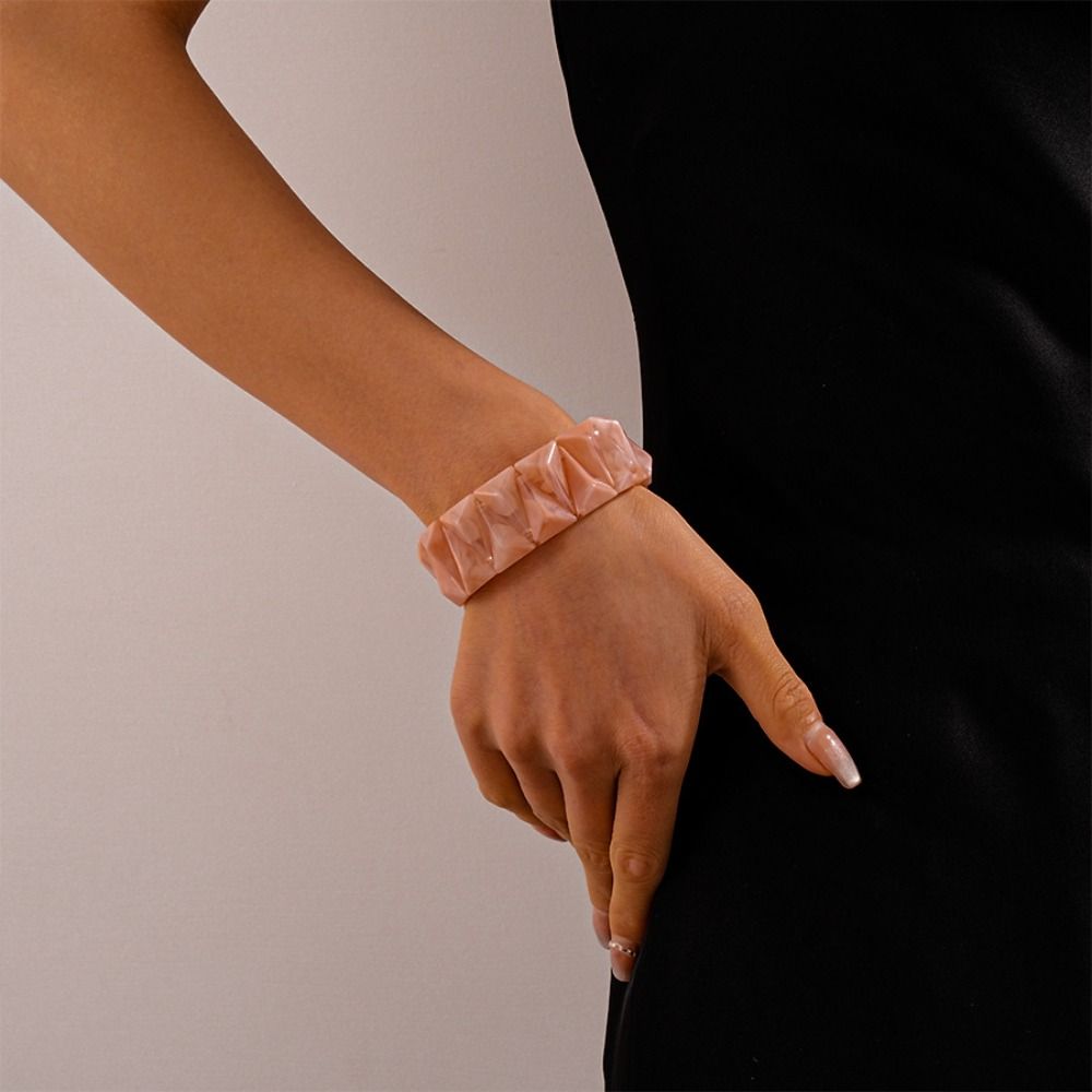 Irregular Acrylic Bangle Smudging Design Wide Bracelet Fashion Bohemian Bracelet Boho Style