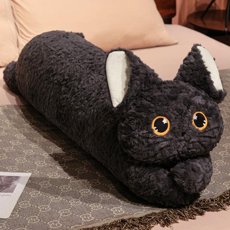 

90-110cm Kawaii Curly Haired Cat Plush Pillow Soft Stuffed Animals Colorful Kitten Kids Toys Sofa Cushion Home Decor Girls Gifts St Practical Use 90cm