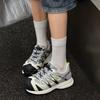 Daddy Shoes Girl 2025 Autumn New Breathable Thick-soled Mesh Sneakers Graffiti Muffin Sole Single Shoes Casual Shoes Women