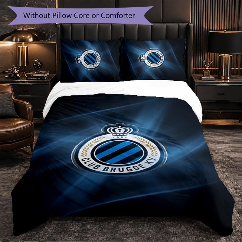 Biancheria da letto a tema Club Brugge FC Set 3 Pezzi Copripiumino Biancheria da letto Decorativa Per Camera Adolescenti Decorazione Casa