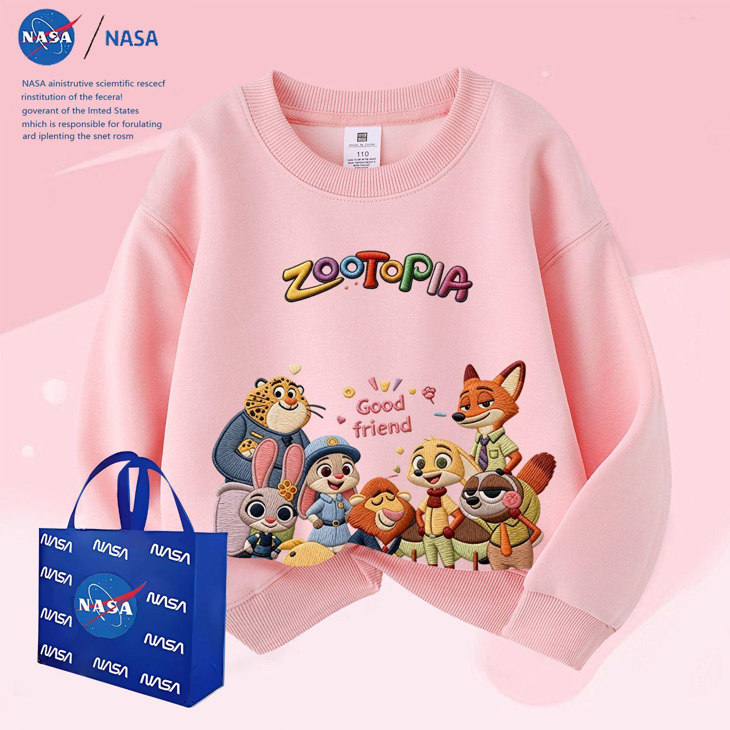 Худи с вышивкой NASA Zootopia Ник и Джуди ОсеньЗима 2026 Мультяшный Шик Свитшот 110 30-40 lbs 1400₽