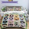 3pcs Demon Slayer characters1 pattern bedding set duvet cover set includes duvet cover &pillowcases, perfect all season bedroom decoration & gift