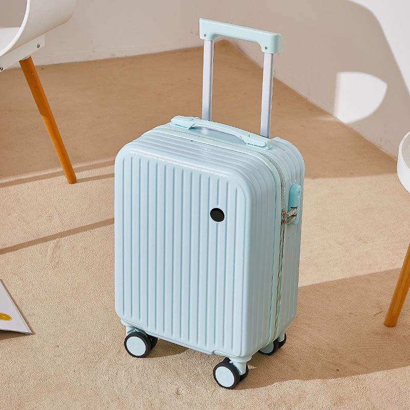 18" Unisex Carry-On Suitcase with Silent Wheels, Durable Korean Style, Thick Design, Combo Lock