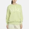 Nike Sportswear Phoenix Fleece Letter Crewneck Pullover Sweatshirt Women Sweatshirt Light-Olive-Green Gray FN3655-371