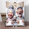 Cartoon-Opa und -Oma Flanelldecke Weich Warm Halten Überwurfdecke Decke Für Sofa Bett Büro Camping Reisen Geschenke