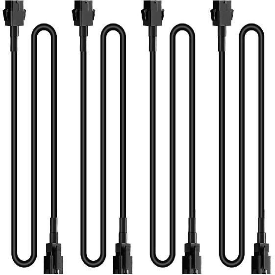 4 PCS 60 Inch/150Cm 4 Pin RGB LED Multi-Color Accent Light Extension Cable Wire Cord Set For LED Motorcycle ATV Car Light Multi-Color Neon Strip