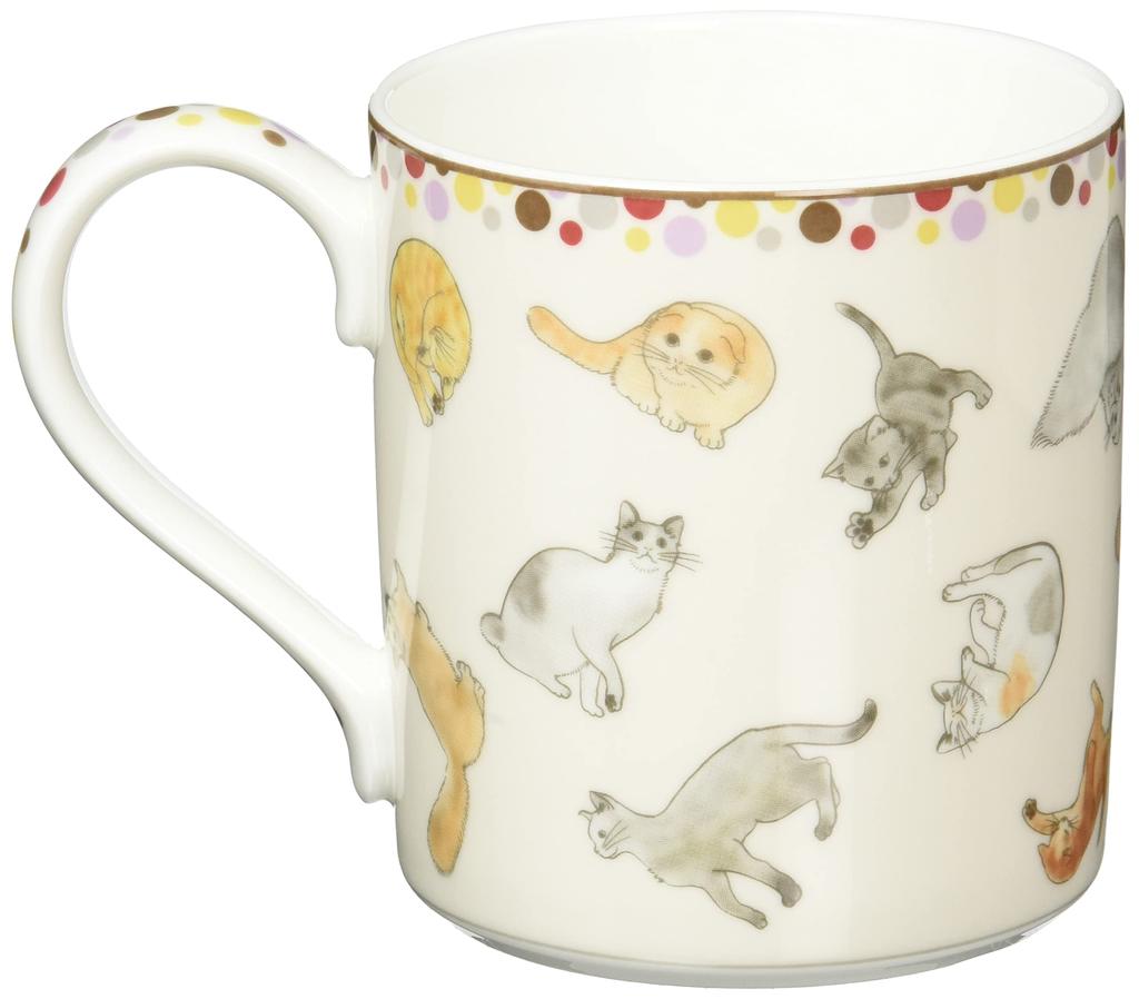 Noritake Cat (Pink) Bone China Mug, Approx. 400cc, Collector's Mug, Microwave and Dishwasher Safe, 1 Piece, T97265AN-143L