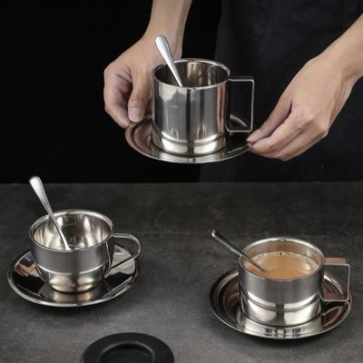 Stainless Steel Coffee Cup Set 180/200/280ml Thermal Mug Portable Espresso Cup  Restaurant
