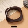 Bohemia Style Fashion Fashion Square Ethnic Style Brown Wood Stylish Wide Bracelet Retro Hand Jewelry