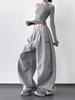 2025 Autumn Women's Tall Hip Hop Cargo Sweatpants - Casual Jazz Dance Drapey Sport Pants