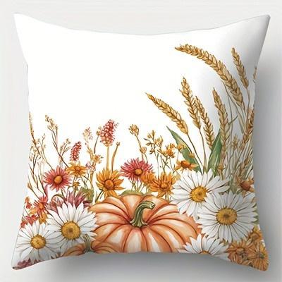 Halloween Themed Pillowcases: Sunflowers, Pumpkins & Autumn Vibes Sofa Cushion Cover Holiday Party Decoration Gift