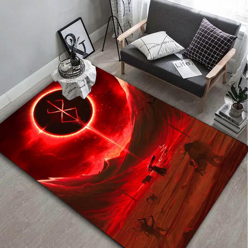 Cool 3D Berserk Guts Rage Anime Carpet Rug Art for Room Decor Sofa Christmas Halloween Gifts Game Area Rug Non-slip Floor Mat