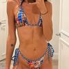2024 Women's Sexy Slimming Backless Print Thong Bikini