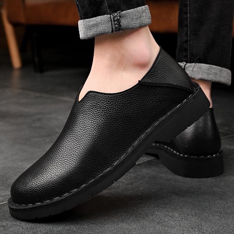 Genuine Leather Mens Shoes Summer New Men Casual Shoes Business Male Loafers Driving Shoes Soft Flats Comfortable Slip-On Flats