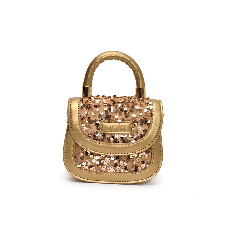 Lightweight Girls Handbag With Sequin Design And Synthetic Leather For Kindergarten Accessories