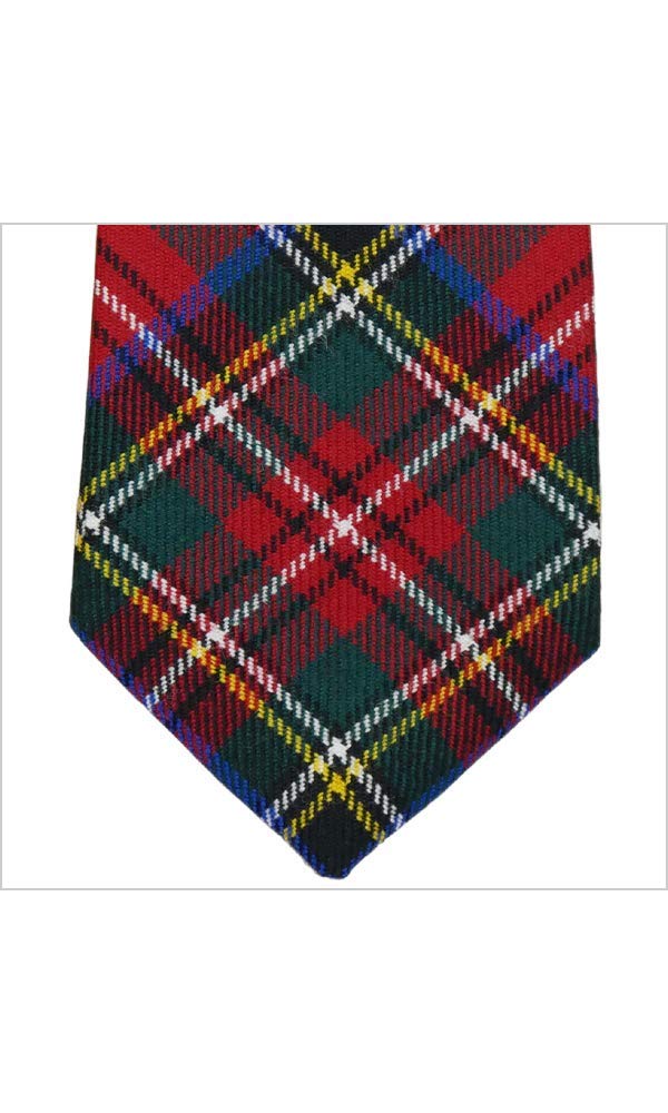 [Lochcarron] British Scottish-made tie, wool tartan check, favored by the British Royal Family (Royal Stewart)